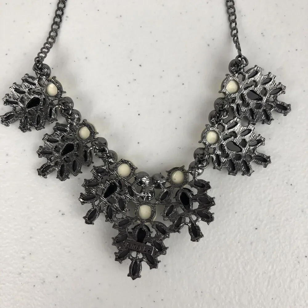 Amrita Singh Statement Bib Necklace Designer Signed Rhinestone Crystals